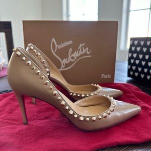 Christian Louboutin Irishshell 85 Nappa Nude/Gold